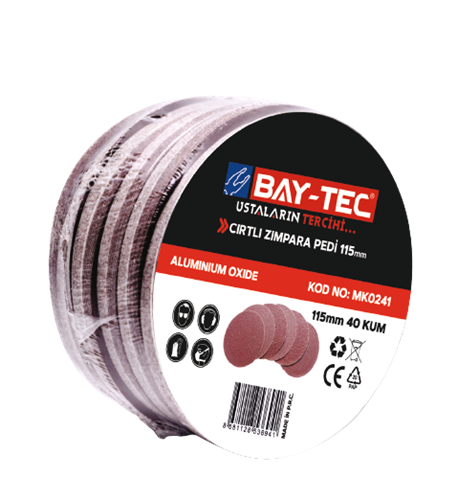BAY-TEC CIRTLI ZIMPARA PEDİ 180 mm P150 KUM